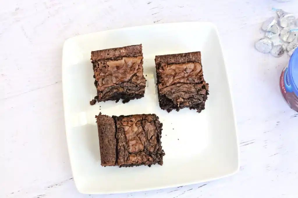 Midnight Kiss Brownies - Cultivating Brilliant Minds brownies on a plate