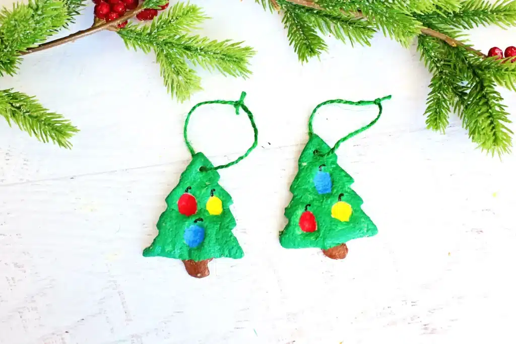 Fingerprint Salt Dough Christmas Tree Ornament - Cultivating Brilliant Minds Fingerprint Salt Dough Christmas Tree Ornament