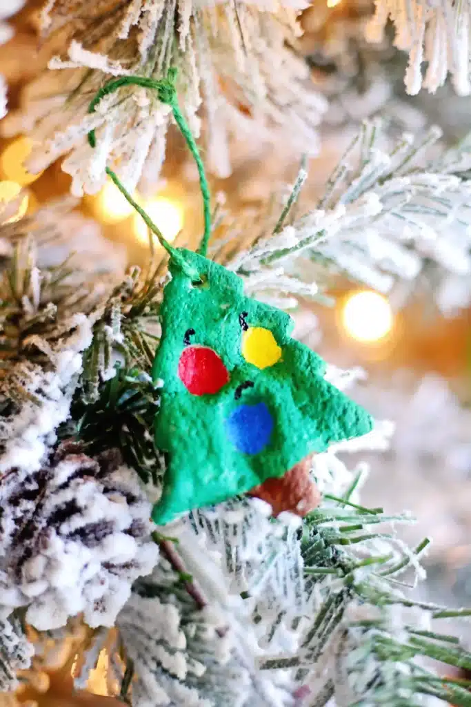 Fingerprint Salt Dough Christmas Tree Ornament - Cultivating Brilliant Minds Fingerprint Salt Dough Christmas Tree Ornament