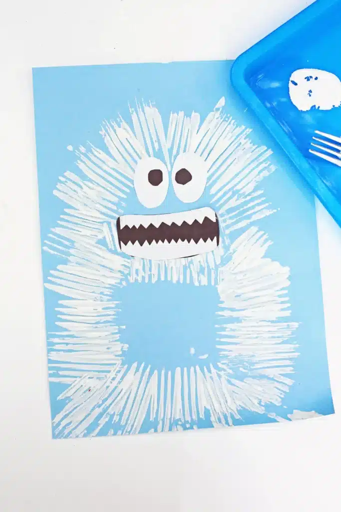 Fork Painted Abominable Snowman - Cultivating Brilliant Minds an abominable snowman from rudolph painted with a fork