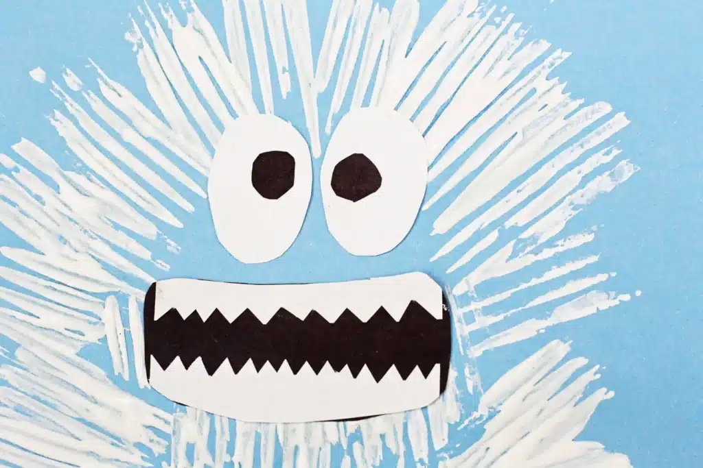 Fork Painted Abominable Snowman - Cultivating Brilliant Minds an abominable snowman from rudolph painted with a fork