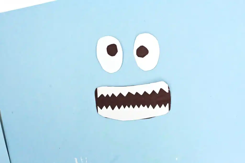 Fork Painted Abominable Snowman - Cultivating Brilliant Minds an abominable snowman face made out of black and white construction paper