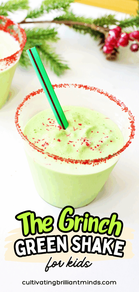 Grinch Shake - Cultivating Brilliant Minds an ice cream shake dyed green like the grinch