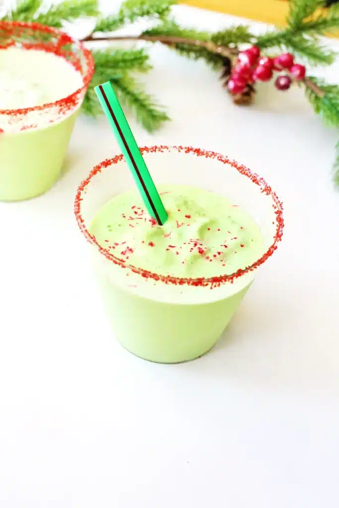 Grinch Shake - Cultivating Brilliant Minds an ice cream shake dyed green like the grinch