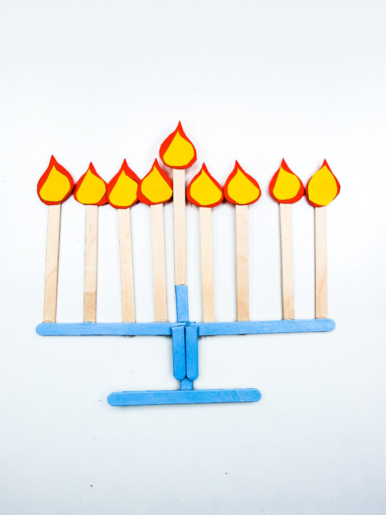 Menorah Craft - Cultivating Brilliant Minds a menorah craft for hanukkah