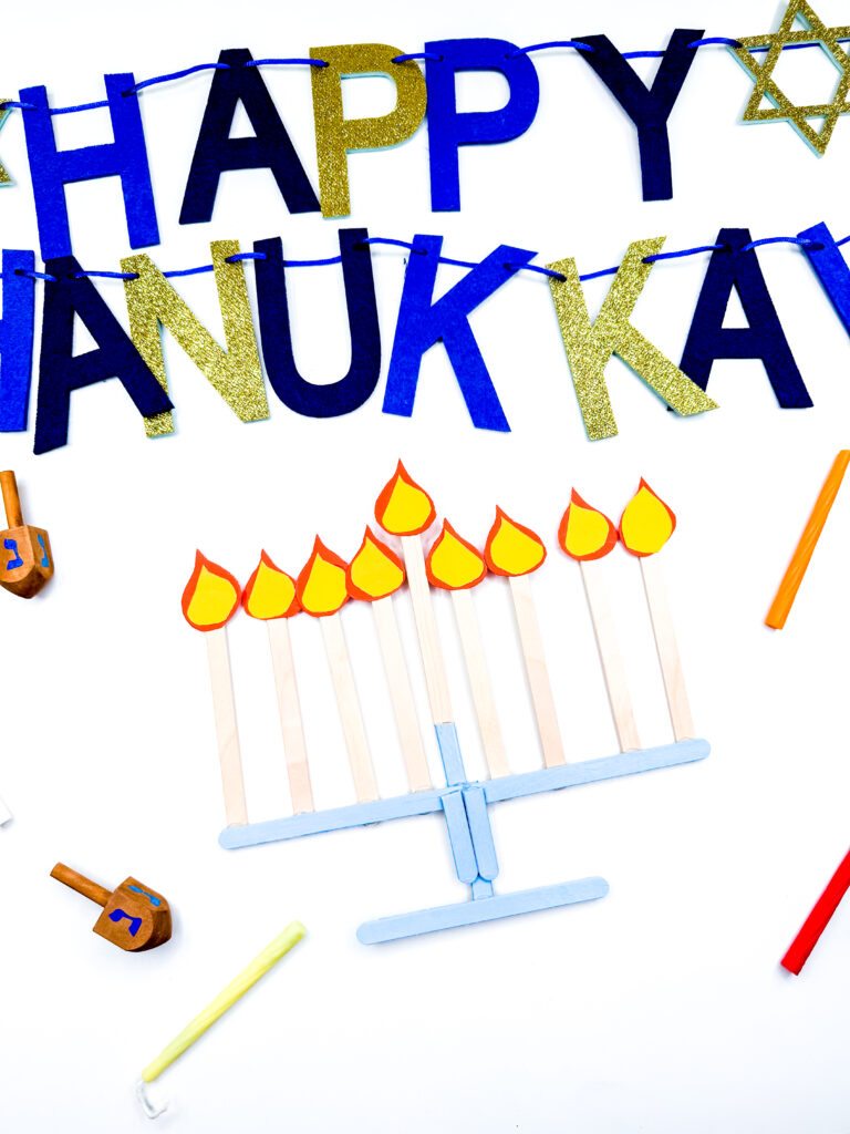 Menorah Craft - Cultivating Brilliant Minds a menorah craft for hanukkah
