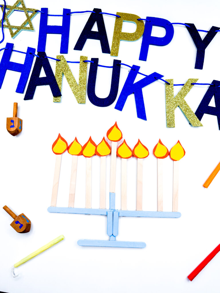 Menorah Craft - Cultivating Brilliant Minds a menorah craft for hanukkah
