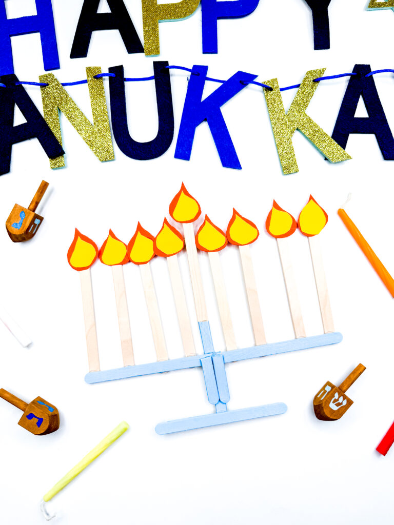 Menorah Craft - Cultivating Brilliant Minds a menorah craft for hanukkah