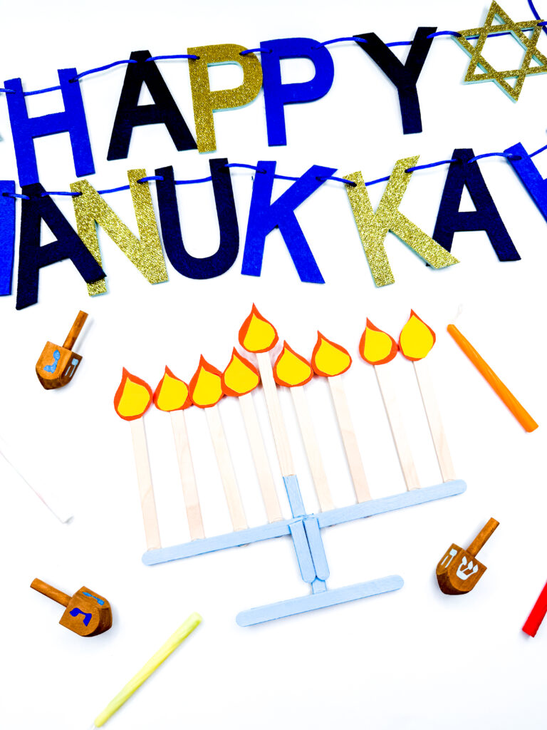 Menorah Craft - Cultivating Brilliant Minds a menorah craft for hanukkah