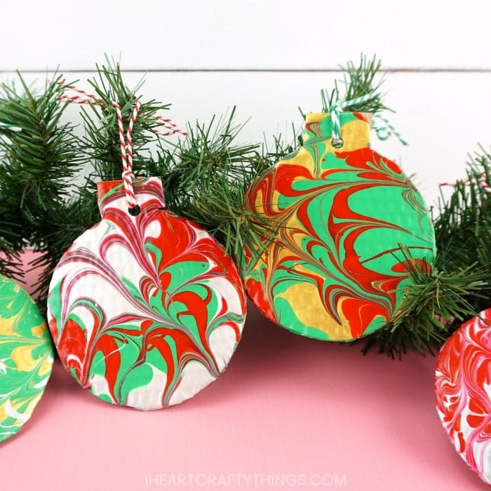 Christmas Ornament Crafts for Kids - Cultivating Brilliant Minds Marble Christmas Ornaments