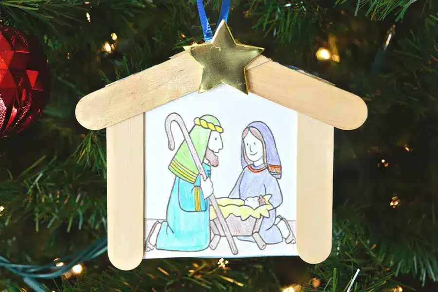 Christmas Ornament Crafts for Kids - Cultivating Brilliant Minds Nativity Ornament