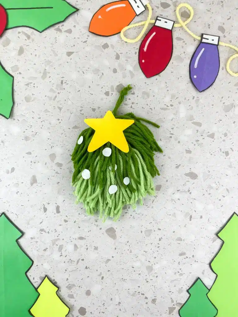 Yarn Ornament For Christmas - Cultivating Brilliant Minds a christmas ornament made out of yarn