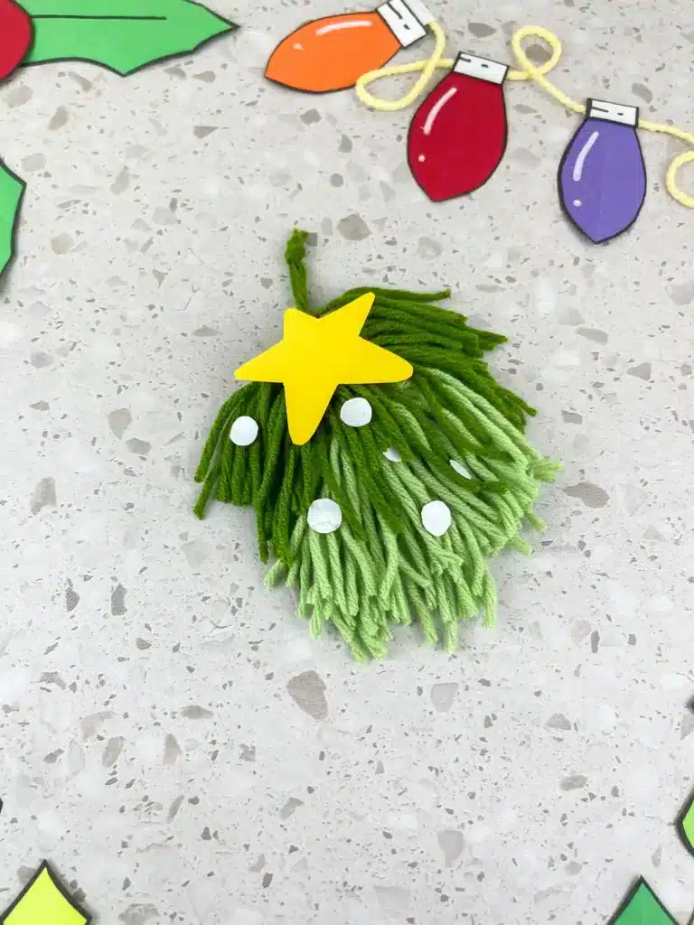 Yarn Ornament For Christmas - Cultivating Brilliant Minds a christmas ornament made out of yarn