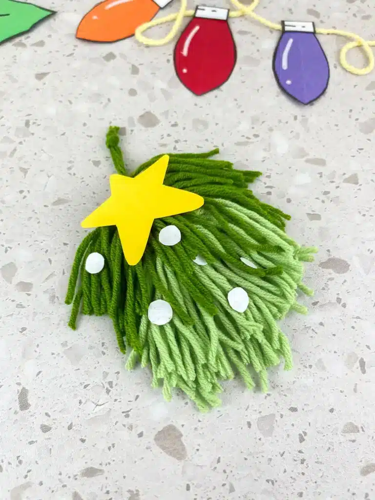 Yarn Ornament For Christmas - Cultivating Brilliant Minds a christmas ornament made out of yarn