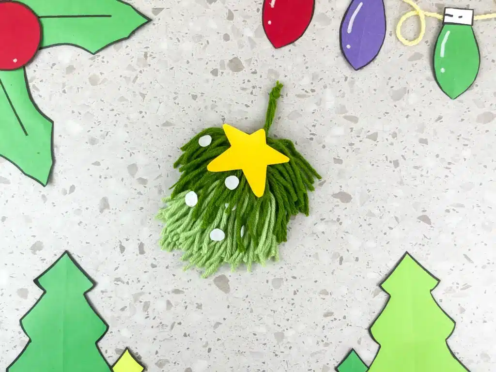 Yarn Ornament For Christmas - Cultivating Brilliant Minds a christmas ornament made out of yarn