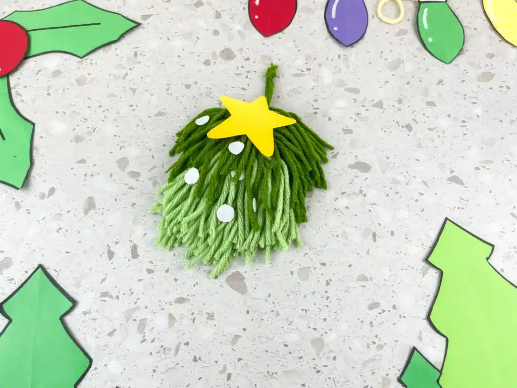 Yarn Ornament For Christmas - Cultivating Brilliant Minds a christmas ornament made out of yarn