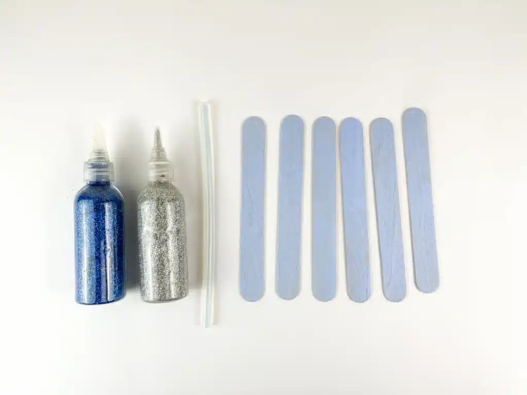 Star of David Craft - Cultivating Brilliant Minds blue popsicle sticks and blue and silver glitter paint