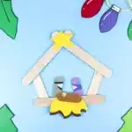Nativity Popsicle Stick Craft - Cultivating Brilliant Minds a nativity scene made out of popsicle sticks and construction paper