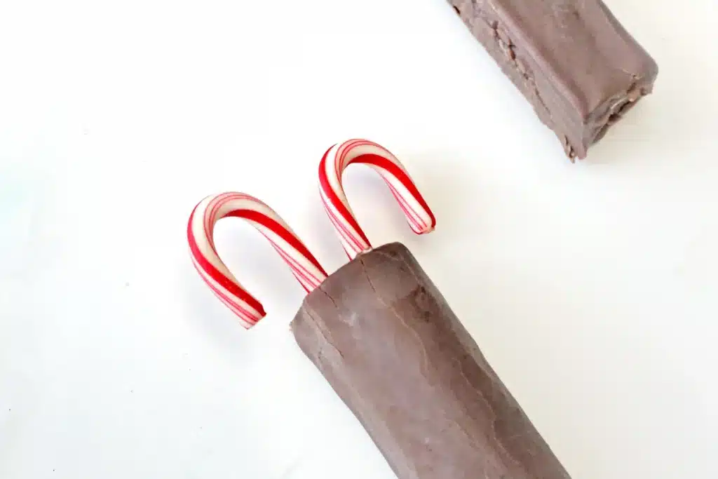 Swiss Roll Rudolph - Cultivating Brilliant Minds a swiss roll with candy canes at the top