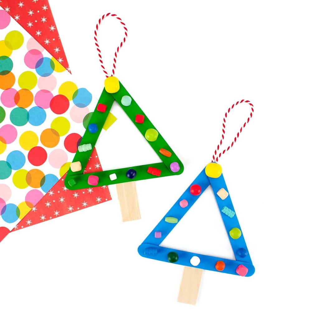 Christmas Ornament Crafts for Kids - Cultivating Brilliant Minds Popsicle Stick Christmas Tree Ornament