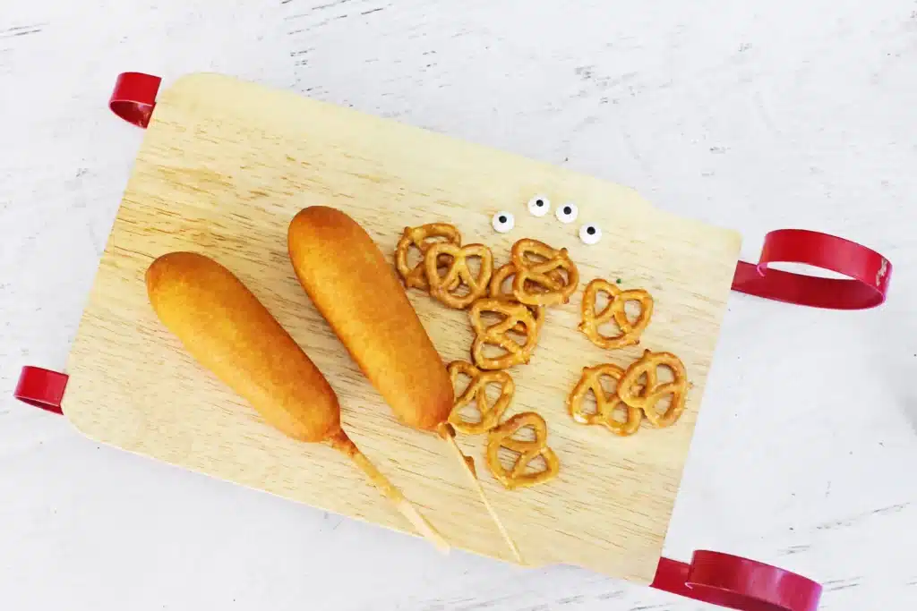 Rudolph Corn Dogs - Cultivating Brilliant Minds corn dogs and pretzels