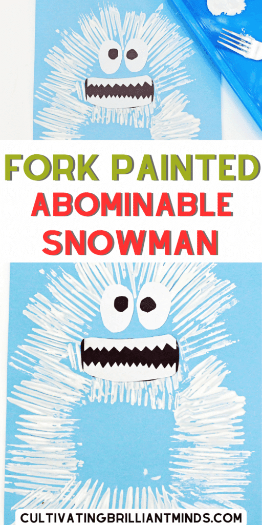 Rudolph Fork Painted Abominable Snowman Craft - Cultivating Brilliant Minds an abominable snowman from rudolph painted with a fork