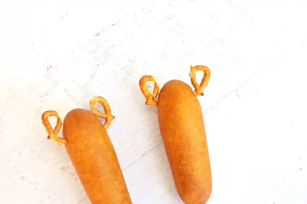 Rudolph Corn Dogs - Cultivating Brilliant Minds corn dogs with pretzel ears