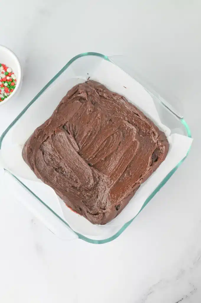 Christmas Fudge - Cultivating Brilliant Minds layer of chocolate in a baking pan