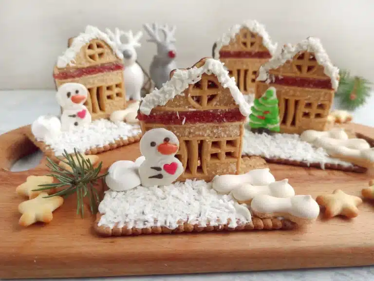 Christmas village houses made out of cookies