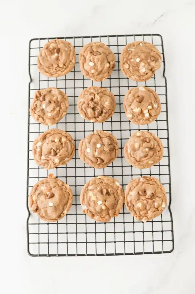 Hot Chocolate Cookies - Cultivating Brilliant Minds hot chocolate cookies on a cooling rack