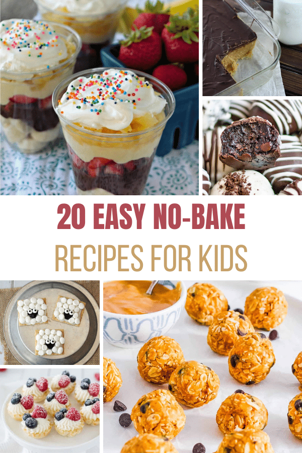 No-Bake Recipes for Kids - Cultivating Brilliant Minds a collage of no-bake recipes for kids