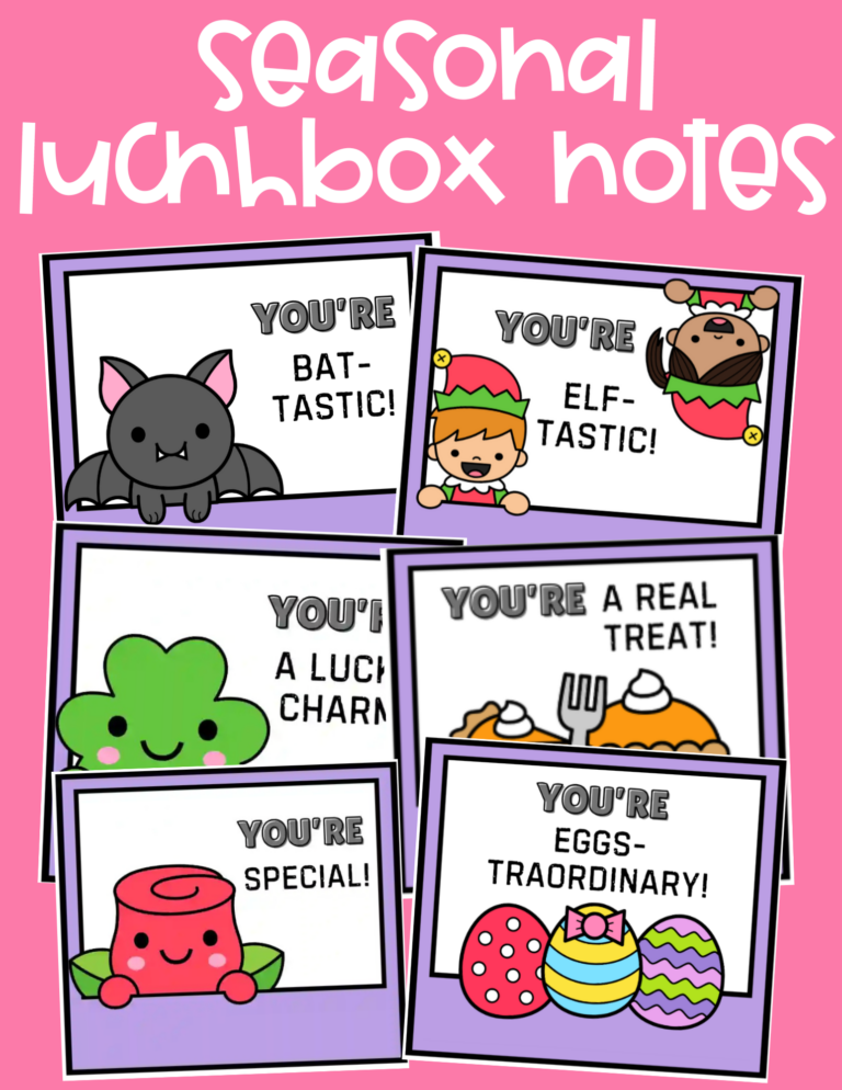 holiday lunchbox notes for kids