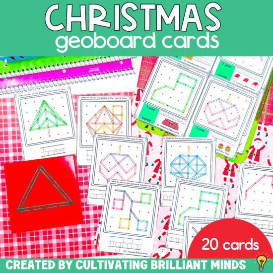 Christmas Geoboard Center Fine Motor Skills December Motor Skills Activity K/1/2