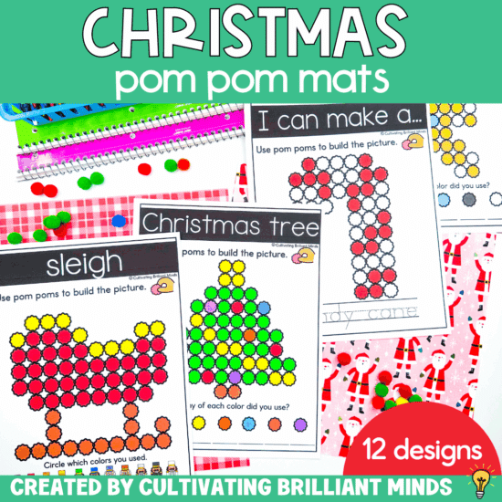 pom pom mats that use pom poms to create christmas themed images