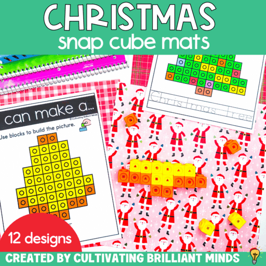 christmas items made out of snap cubes