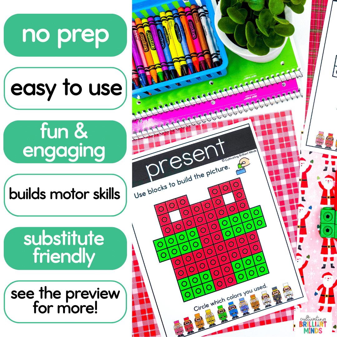 Christmas Snap Cube Mats - Cultivating Brilliant Minds christmas items made out of snap cubes