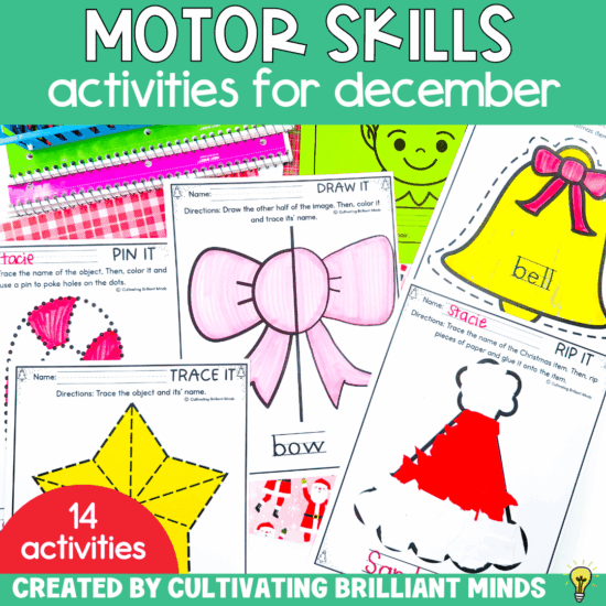 December Fine Motor Skills Christmas Fine Motor Activities Kindergarten Tracing