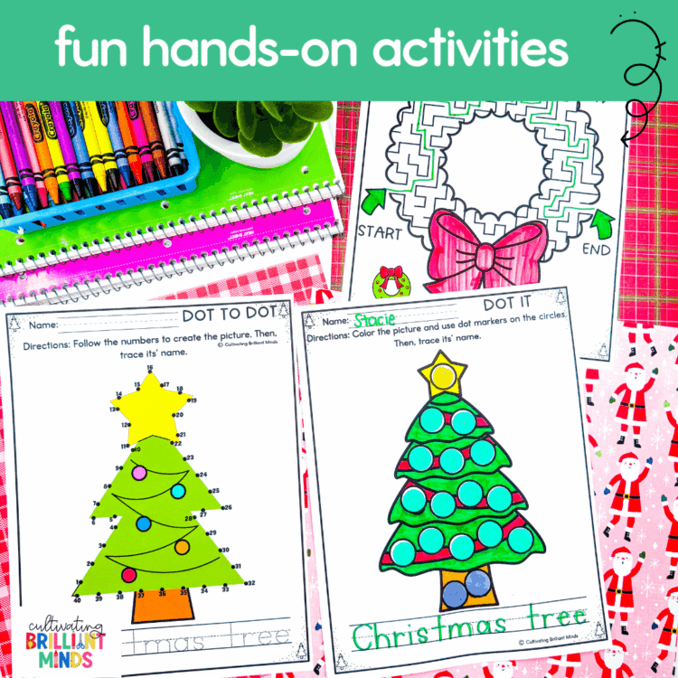 December Fine Motor Skills Christmas Fine Motor Activities Kindergarten ...