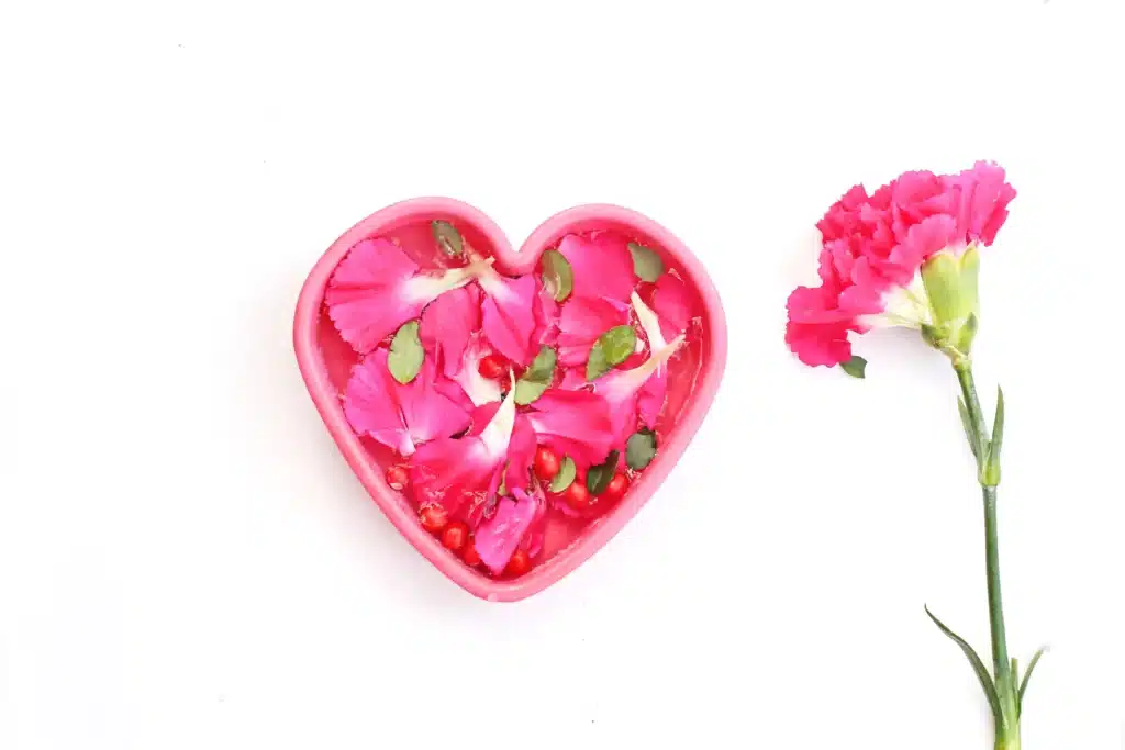 Ice Heart Suncatchers - Cultivating Brilliant Minds ice heart suncatcher made with leaves, petals, and betties