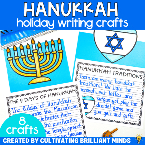 menorah and heart craft for hanukkah