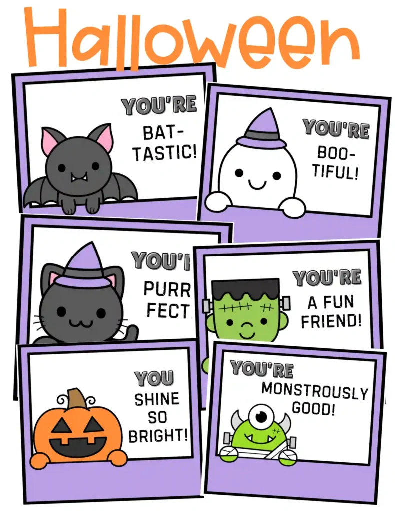 Holiday Lunchbox Notes - Cultivating Brilliant Minds Halloween Lunchbox Notes for kids