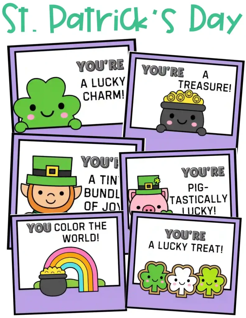 Holiday Lunchbox Notes - Cultivating Brilliant Minds st. patrick's day Lunchbox Notes for kids
