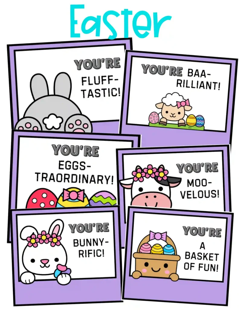 Holiday Lunchbox Notes - Cultivating Brilliant Minds easter Lunchbox Notes for kids