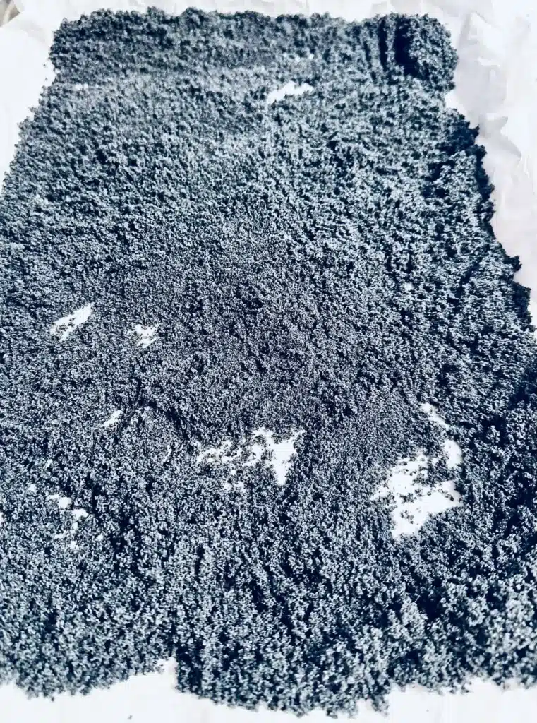 New Year's Eve Sensory Bin - Cultivating Brilliant Minds the black salt in a bin