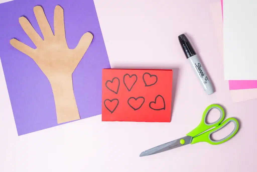 Valentine's Day Heart Tree Craft - Cultivating Brilliant Minds hearts drawn an red construction paper