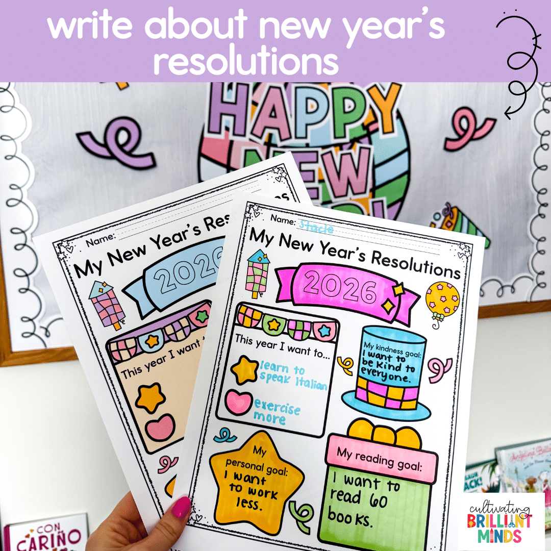 New Year Bulletin Board - Cultivating Brilliant Minds new year resolution worksheets for kids