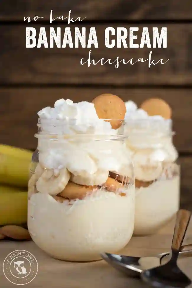 No-Bale Recipes for Kids - Cultivating Brilliant Minds no-bake banana cream cheesecake in a jar