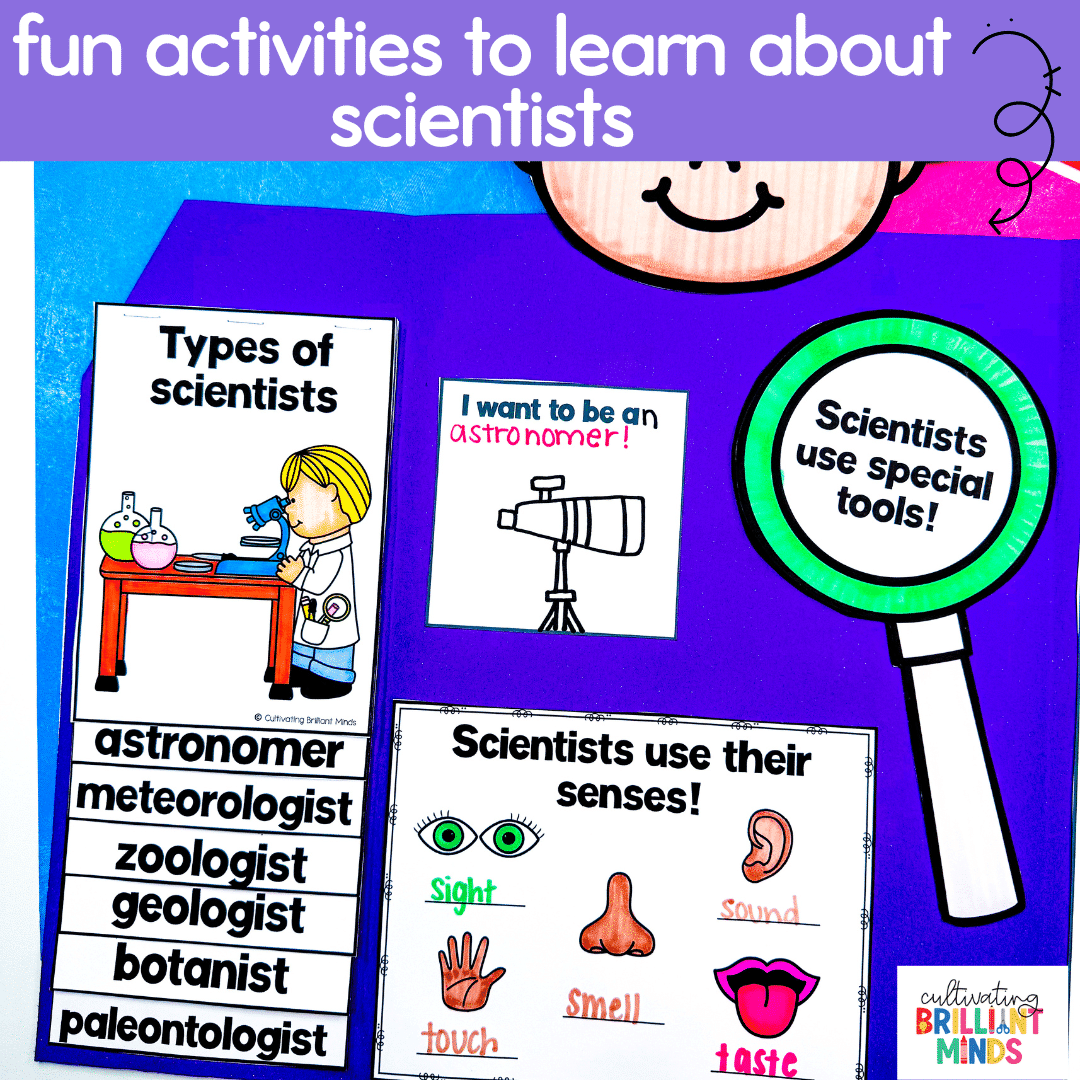 Scientist Lapbook - Cultivating Brilliant Minds a lapbook that has activities about scientists