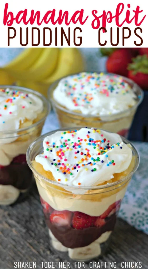No-Bake Recipes for Kids - Cultivating Brilliant Minds banana split pudding in a cup