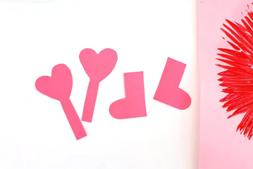 Fork Painted Love Monsters - Cultivating Brilliant Minds antennae and legs cut out of construction paper for the fork painted love monster